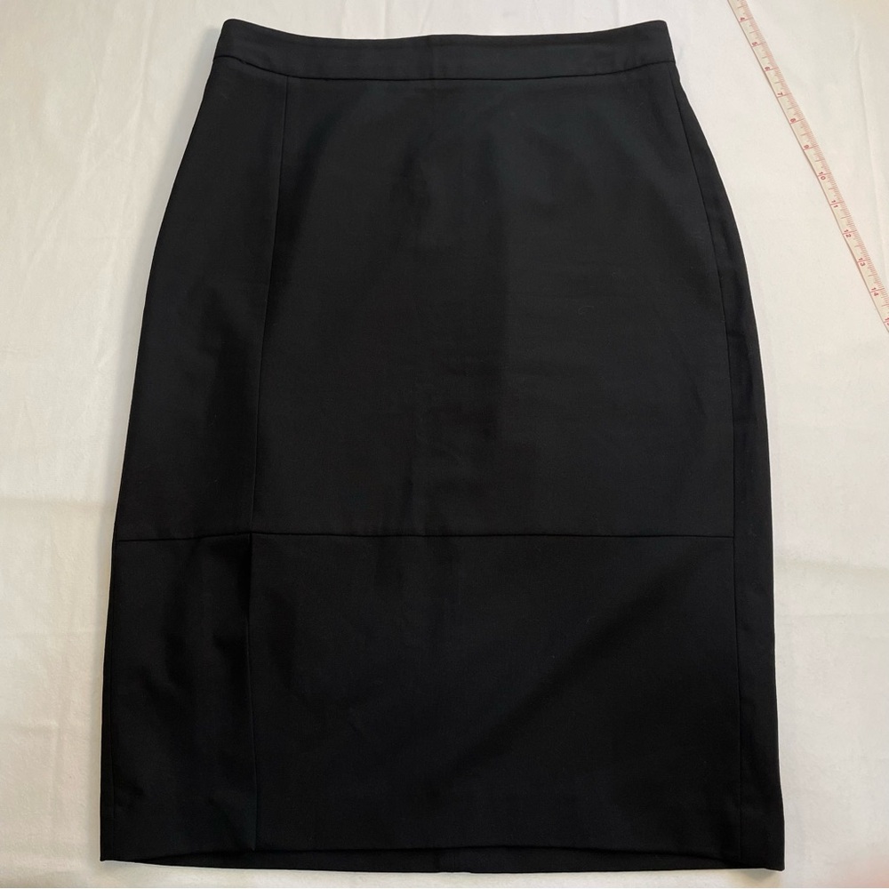 Zara Basics Black‎ Pencil Skirt Front Slit Classic Minimalist Office Tailored M